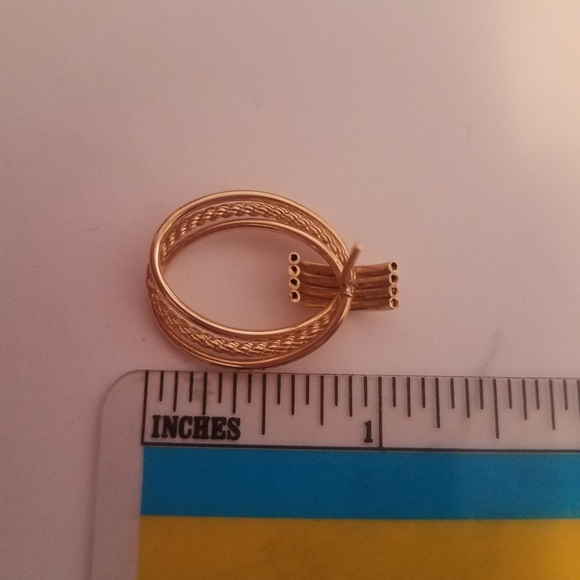 14k Gold Double Hoop Earrings - Picture 2 of 2